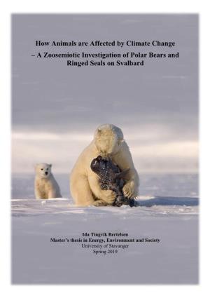 How Animals Are Affected by Climate Change – a Zoosemiotic Investigation of Polar Bears and Ringed Seals on Svalbard