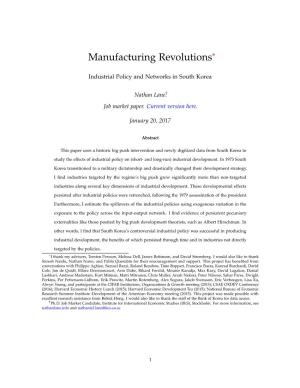 Manufacturing Revolutions – Industrial Policy and Networks In