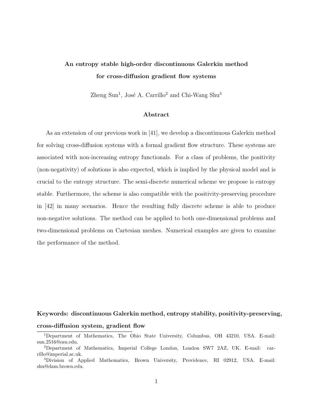 An Entropy Stable High-Order Discontinuous Galerkin Method for Cross-Diﬀusion Gradient ﬂow Systems
