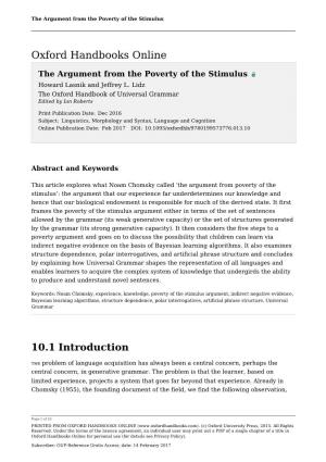 Argument from the Poverty of the Stimulus