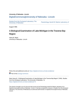 A Biological Examination of Lake Michigan in the Traverse Bay Region