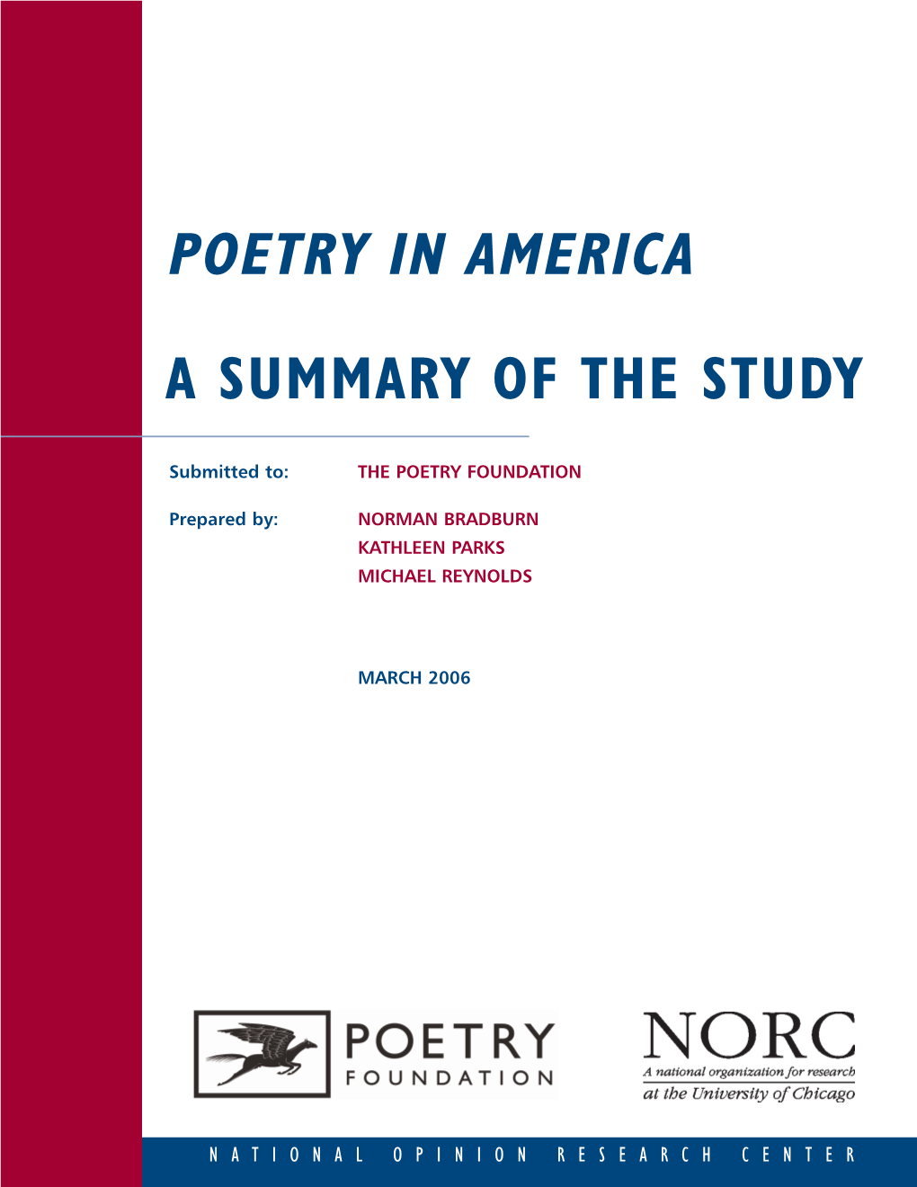 Poetry in America: a Summary of the Study