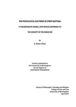 The Pentecostal Doctrine of Spirit Baptism