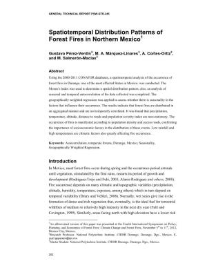 Spatiotemporal Distribution Patterns of Forest Fires in the State of Durango During the 2000-2011 Period