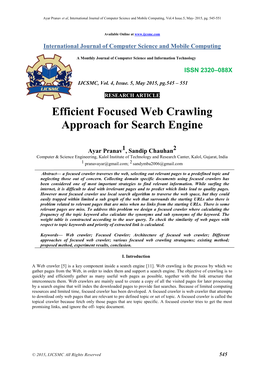 Efficient Focused Web Crawling Approach for Search Engine