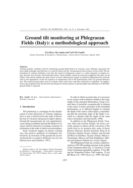 Ground Tilt Monitoring at Phlegraean Fields (Italy): a Methodological Approach