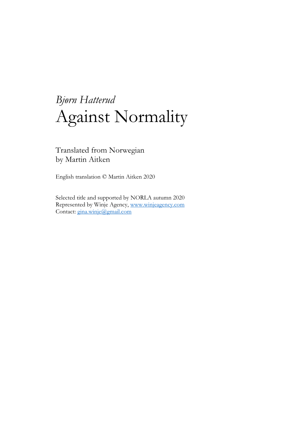 Against Normality