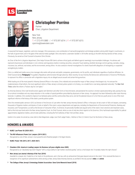 Christopher Porrino Partner Chair, Litigation Department