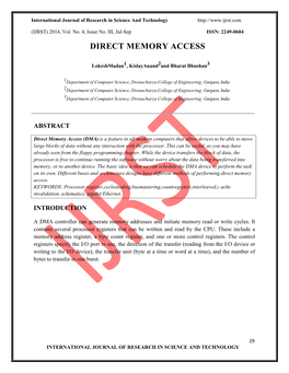 Direct Memory Access