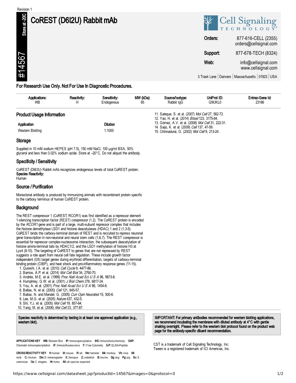 14567 Corest (D6I2U) Rabbit Mab