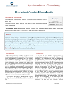 Thyrotoxicosis Associated Channelopathy