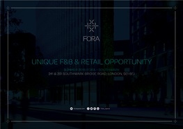 Unique F&B & Retail Opportunity