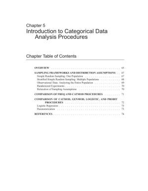 Introduction to Categorical Data Analysis Procedures