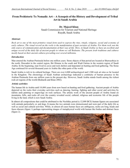 A Synopsis of the History and Development of Tribal Art in Saudi Arabia