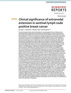 Clinical Significance of Extranodal Extension in Sentinel Lymph Node