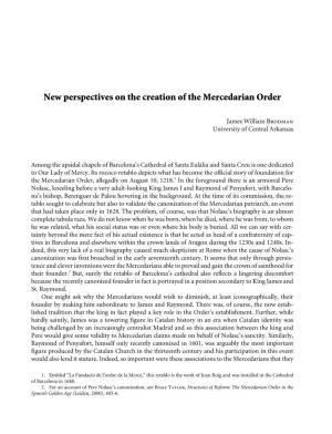 New Perspectives on the Creation of the Mercedarian Order