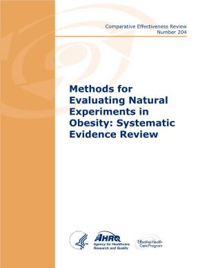 Methods for Evaluating Natural Experiments in Obesity: Systematic Evidence Review