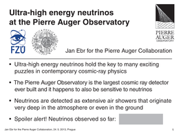 Ultra-High Energy Neutrinos at the Pierre Auger Observatory