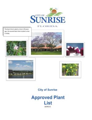 Approved Plant List 10/04/12