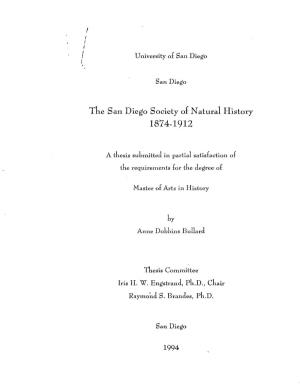 The San Diego Society of Natural History 1994