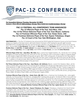 Pac-12 Football All-Conference Team