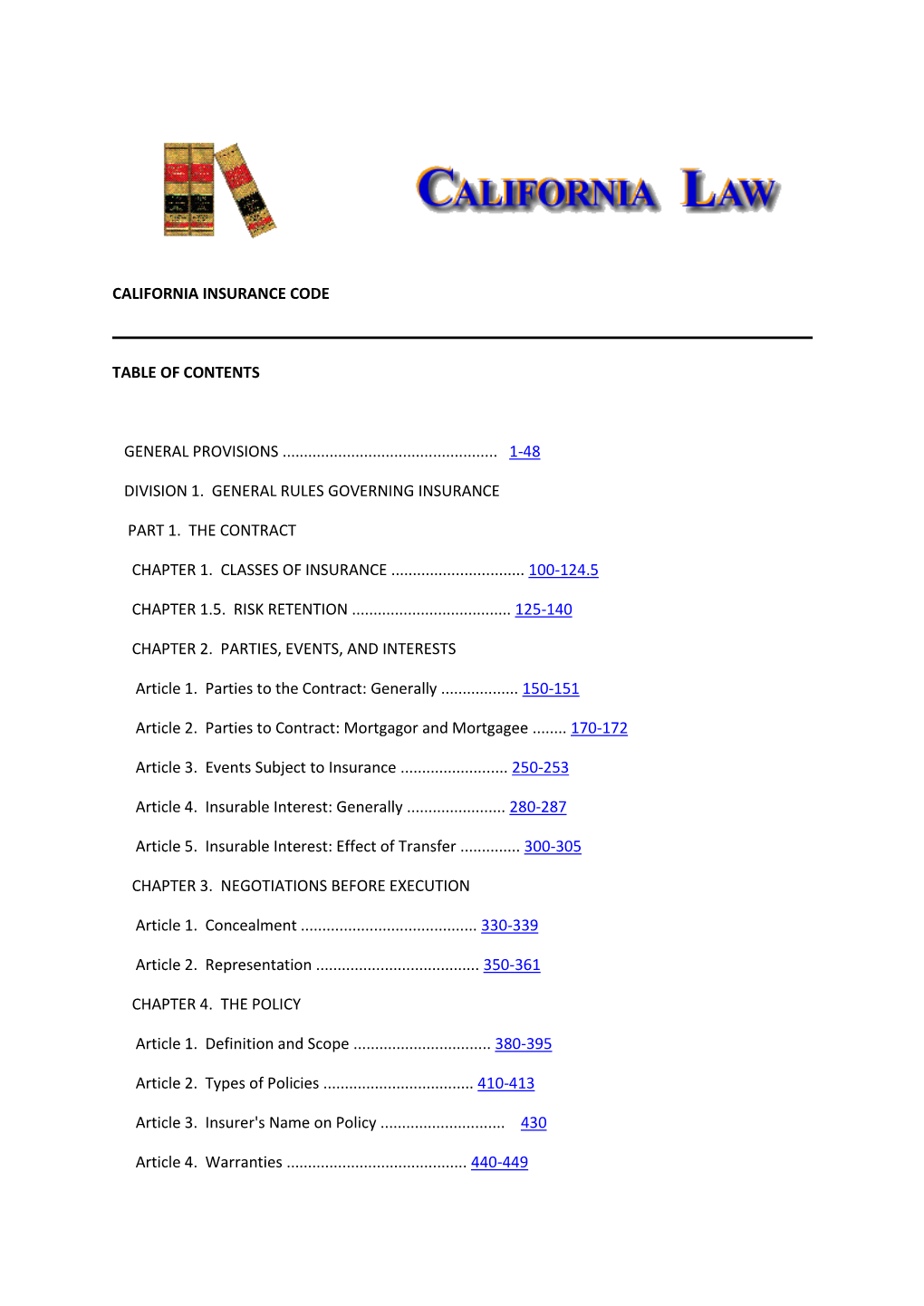 California Insurance Code