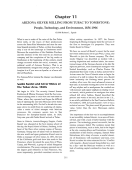 ARIZONA SILVER MILLING from TUBAC to TOMBSTONE: People, Technology, and Environment, 1856-1906