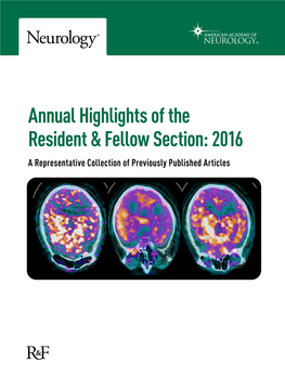 Annual Highlights of the Resident & Fellow Section: 2016
