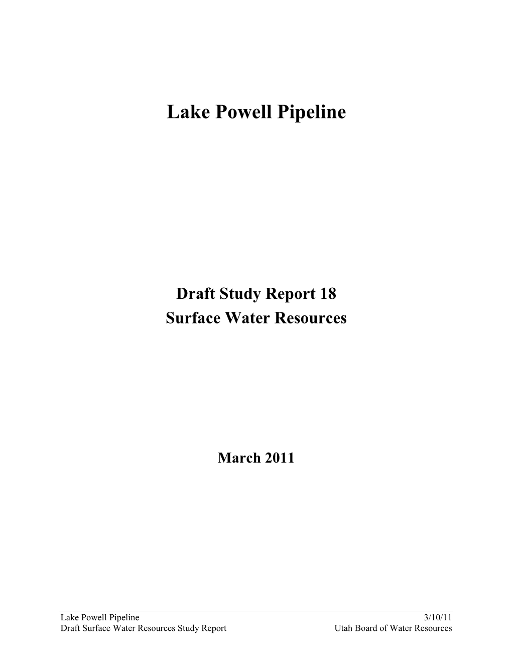 Draft Surface Water Resources Report