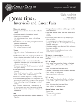 Dress Tips for Interviews and Career Fairs