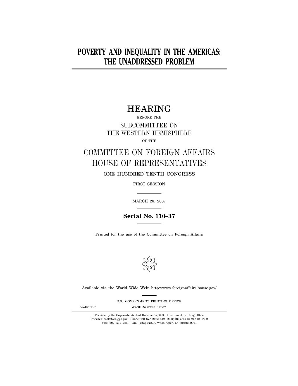 Poverty and Inequality in the Americas: the Unaddressed Problem