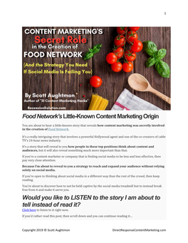 Food Network's Little-Known Content Marketing Origin Would You Like to LISTEN to the Story I Am About to Tell Instead of Read