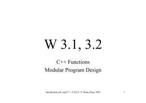 C++ Functions Modular Program Design