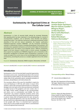 Excitotoxicity: an Organized Crime at the Cellular Level