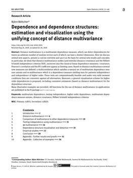 Dependence and Dependence Structures
