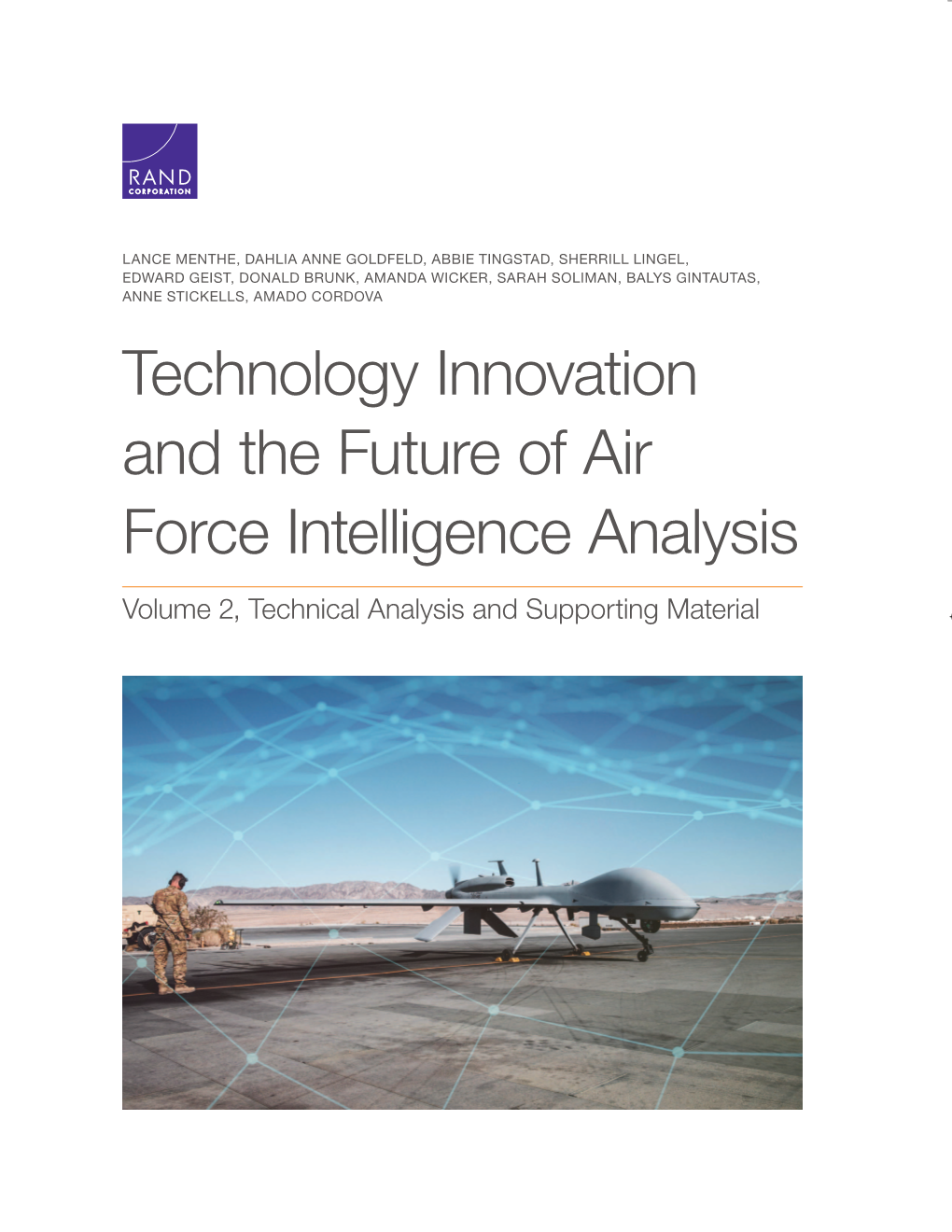 Technology Innovation and the Future of Air Force Intelligence Analysis ...