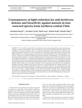 Consequences of Light Reduction for Anti-Herbivore Defense and Bioactivity Against Mussels in Four Seaweed Species from Northern-Central Chile
