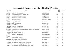 Accelerated Reader Quiz List