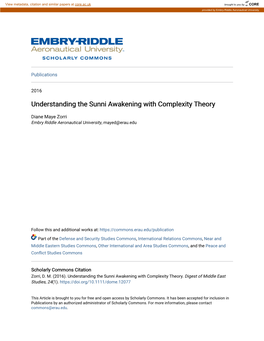 Understanding the Sunni Awakening with Complexity Theory