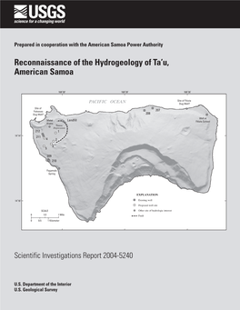 Reconnaissance of the Hydrogeology Of-Ta'u, American Samoa