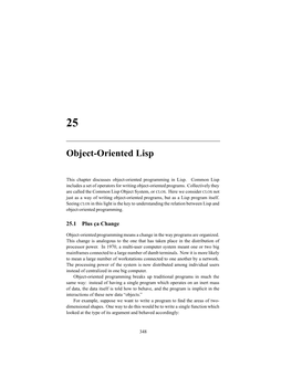 25. Object-Oriented Lisp