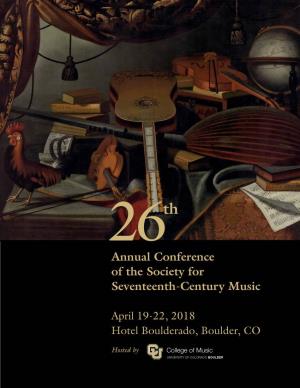 Annual Conference of the Society for Seventeenth-Century Music