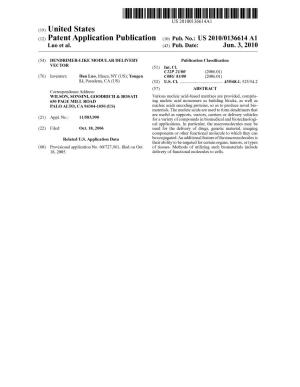(12) Patent Application Publication (10) Pub. No.: US 2010/013.6614 A1 Luo Et Al