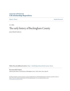 The Early History of Buckingham County