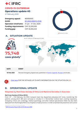 COVID-19 OUTBREAK Operations Update #3