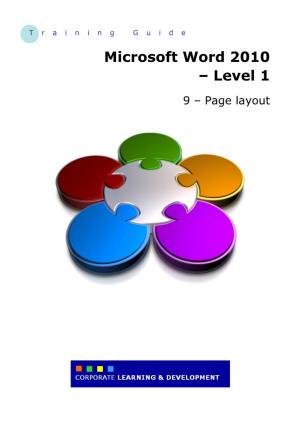 Microsoft Word 2010 – Level 1