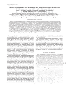 Molecular Phylogenetics and Taxonomy of the Genus Thysanocarpus (Brassicaceae)