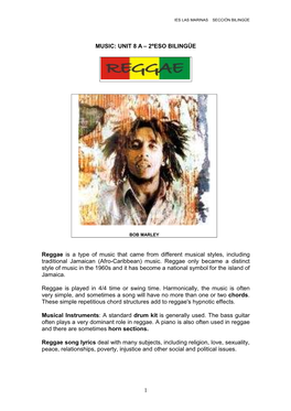 Music Unit 8A Reggae
