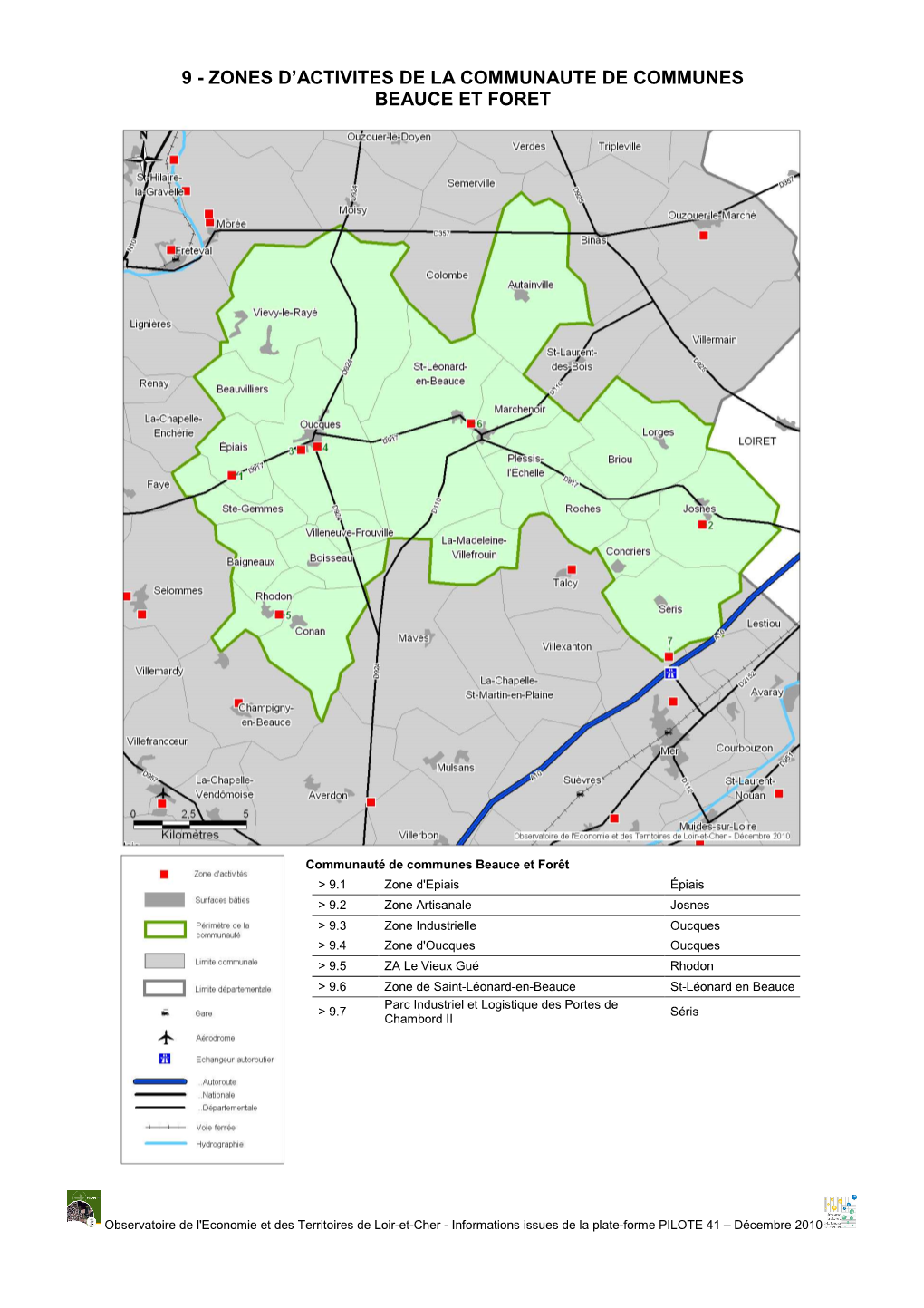 9 - Zones D’Activites De La Communaute De Communes Beauce Et Foret