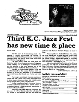 Third K.C. Jazz Fest Has New Tidle & Place